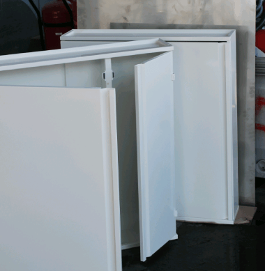 ANSUL Haspelkast. Beschermen van brandblusmiddelen